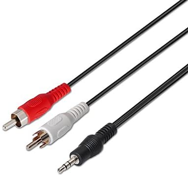 Nanocable Cable de Audio Estéreo Jack 3,5 mm Macho a 2x RCA Macho, 10m, Negro